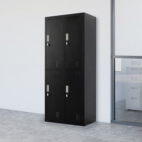4-Door Steel Storage Locker in Black - image 2