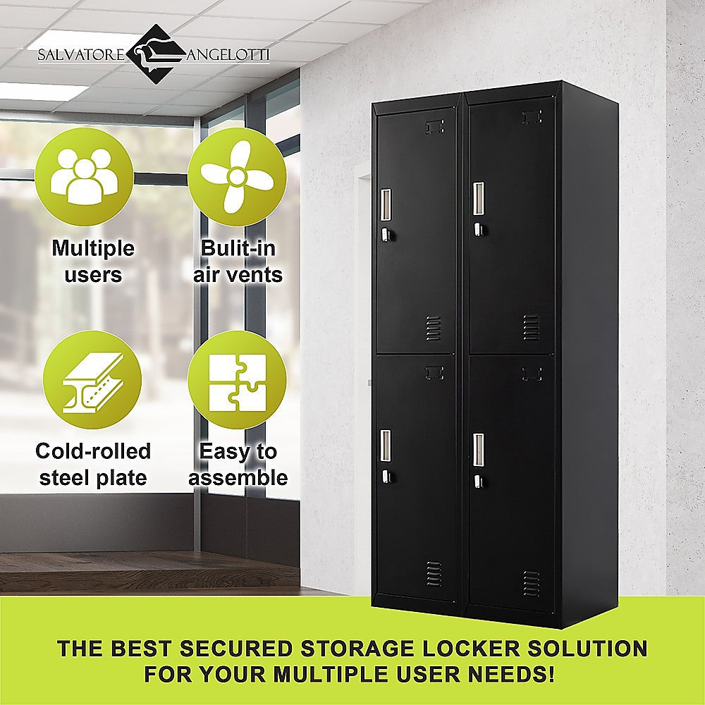 4-Door Steel Storage Locker in Black - image 5