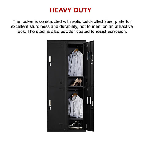 4-Door Steel Storage Locker in Black - image 11