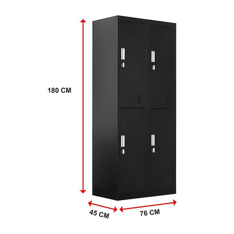 4-Door Steel Storage Locker in Black - image 12