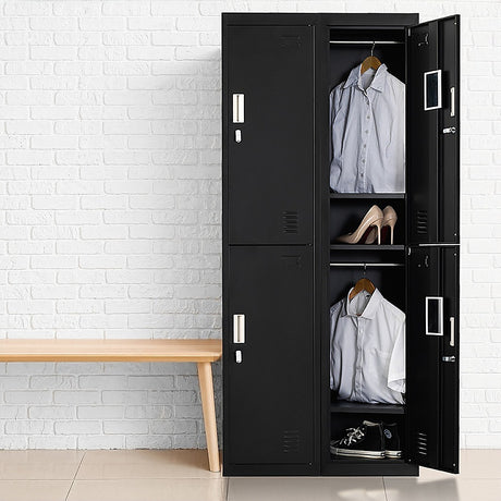 4-Door Steel Storage Locker in Black - image 10
