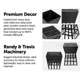 Square Black Fire Pit for Outdoor Heating