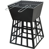 Square Black Fire Pit for Outdoor Heating