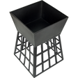 Sellicks square black steel fire pit and BBQ grill for outdoor heating