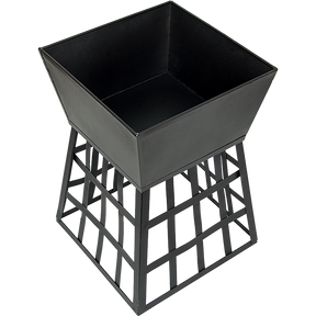 Sellicks square black steel fire pit and BBQ grill for outdoor heating