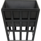 Square Black Fire Pit for Outdoor Heating
