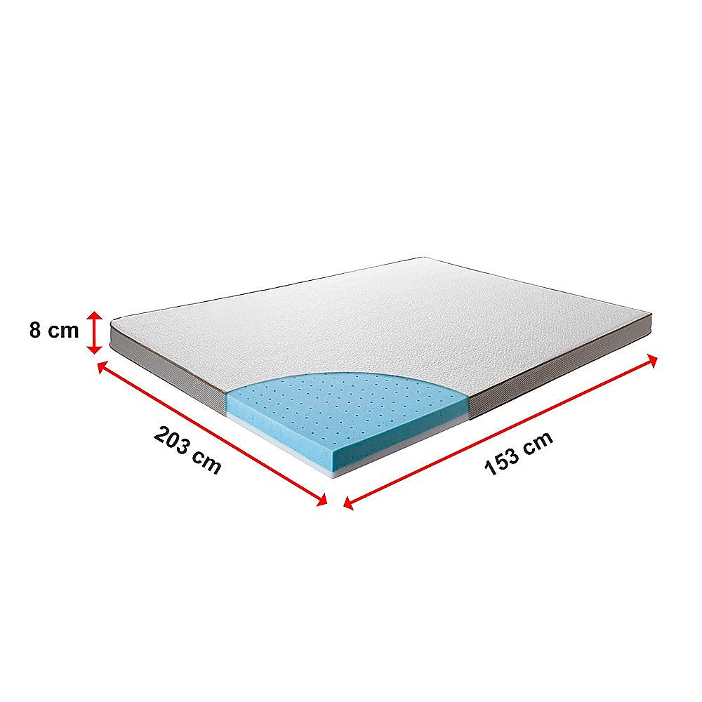 Cooling gel memory foam mattress topper, 7.5cm queen