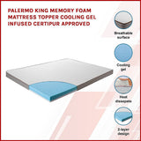 Cooling gel memory foam mattress topper, 7.5cm king
