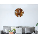 Glow in the Dark Wall Clock — Luminous Quartz Walnut Veneer 30cm — Allure Home Collections