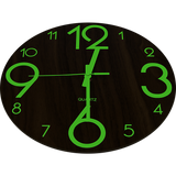 Glow in the Dark Wall Clock — Luminous Quartz Walnut Veneer 30cm — Allure Home Collections