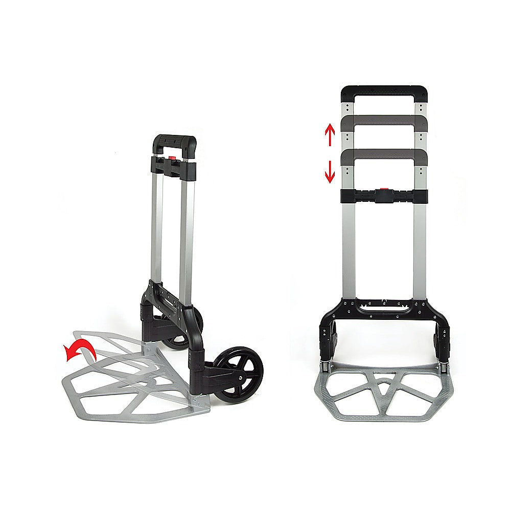 150kg Folding Aluminium Hand Truck Trolley Collapsible Platform Dolly
