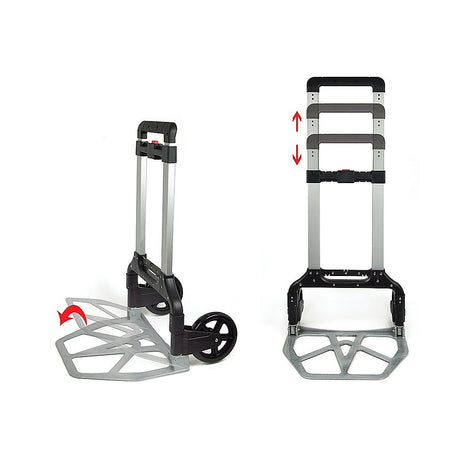 150kg Folding Aluminium Hand Truck Trolley Collapsible Platform Dolly