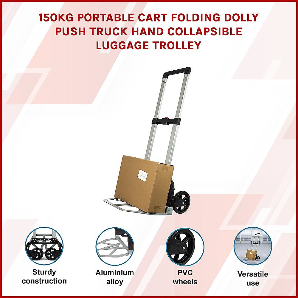 150kg Folding Aluminium Hand Truck Trolley Collapsible Platform Dolly