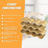 Natural bamboo 4 tier wave wine rack holding 14 bottles