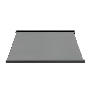 Pula grey full cassette motorised folding arm awning 5.5m x 3.0m extended over patio