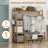 Eco-Friendly Bamboo Portable Clothes Rack