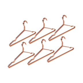 Geham rose gold metal wire coat hangers, 30pcs slim notched set