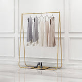 Gold commercial garment display rack, view 4
