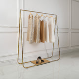 Gold commercial garment display rack, view 8