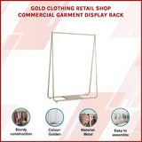 Gold commercial garment display rack, view 2