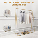Gold commercial garment display rack, view 6