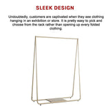 Gold commercial garment display rack, view 9