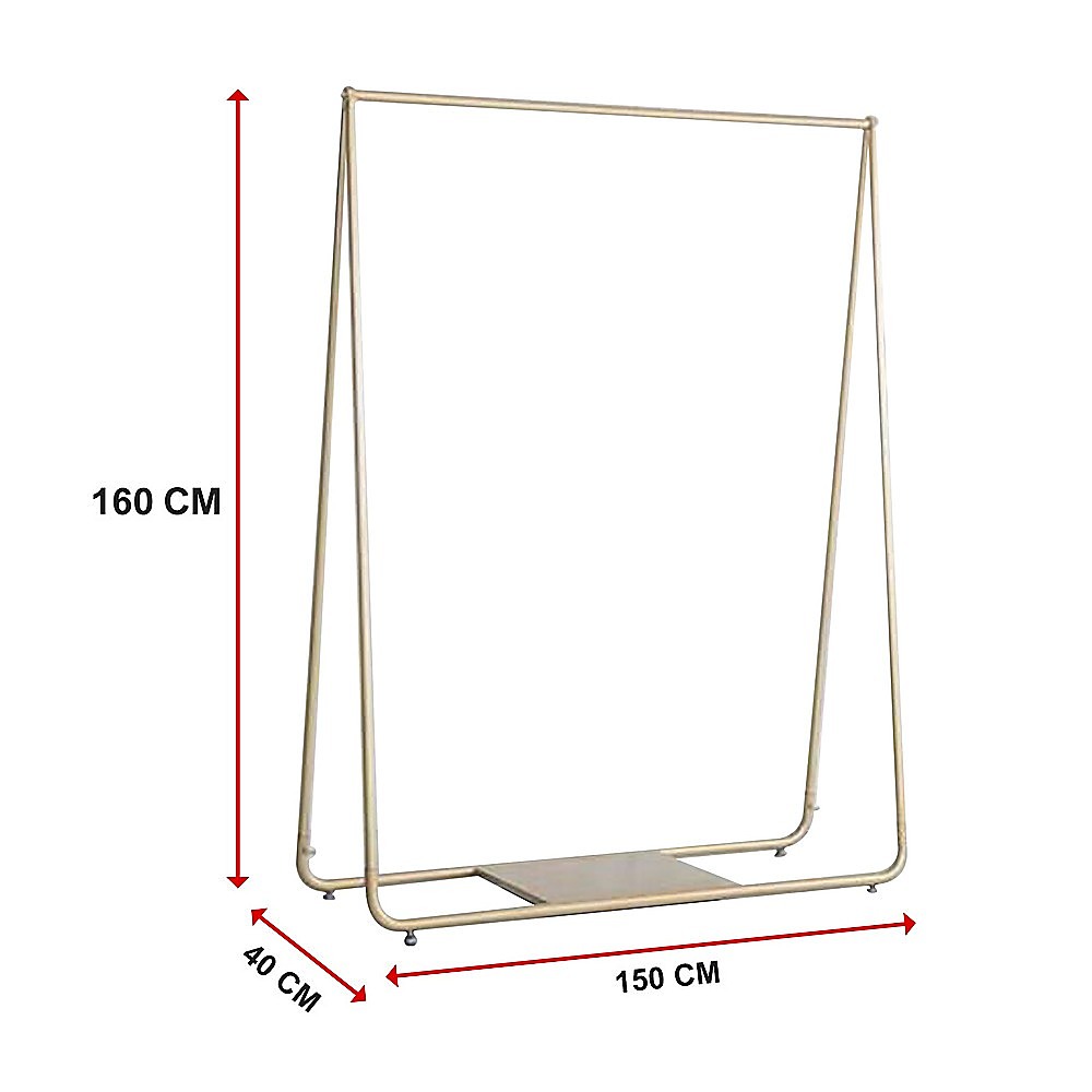 Gold commercial garment display rack, view 10