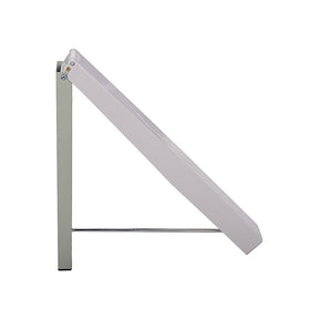 Yangan white and silver wall mount retractable clothes hanger rack in a laundry