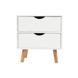 Bedside Table with 2 Drawers — Scandinavian-Inspired Nightstand in White — Allure Home Collections