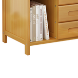 Bamboo Bedside Table Nightstand with 3 Drawers and Open Shelf — Allure Home Collections