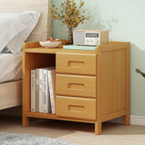Bamboo Bedside Table Nightstand with 3 Drawers and Open Shelf — Allure Home Collections