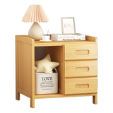 Bamboo Bedside Table Nightstand with 3 Drawers and Open Shelf — Allure Home Collections