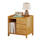 Bamboo Bedside Table Nightstand with 3 Drawers and Open Shelf — Allure Home Collections