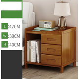 Bamboo Bedside Table Nightstand with 3 Drawers and Open Shelf — Allure Home Collections