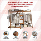 Bamboo Portable Clothes Rack and Garment Stand