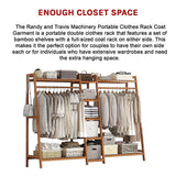 Bamboo Portable Clothes Rack and Garment Stand