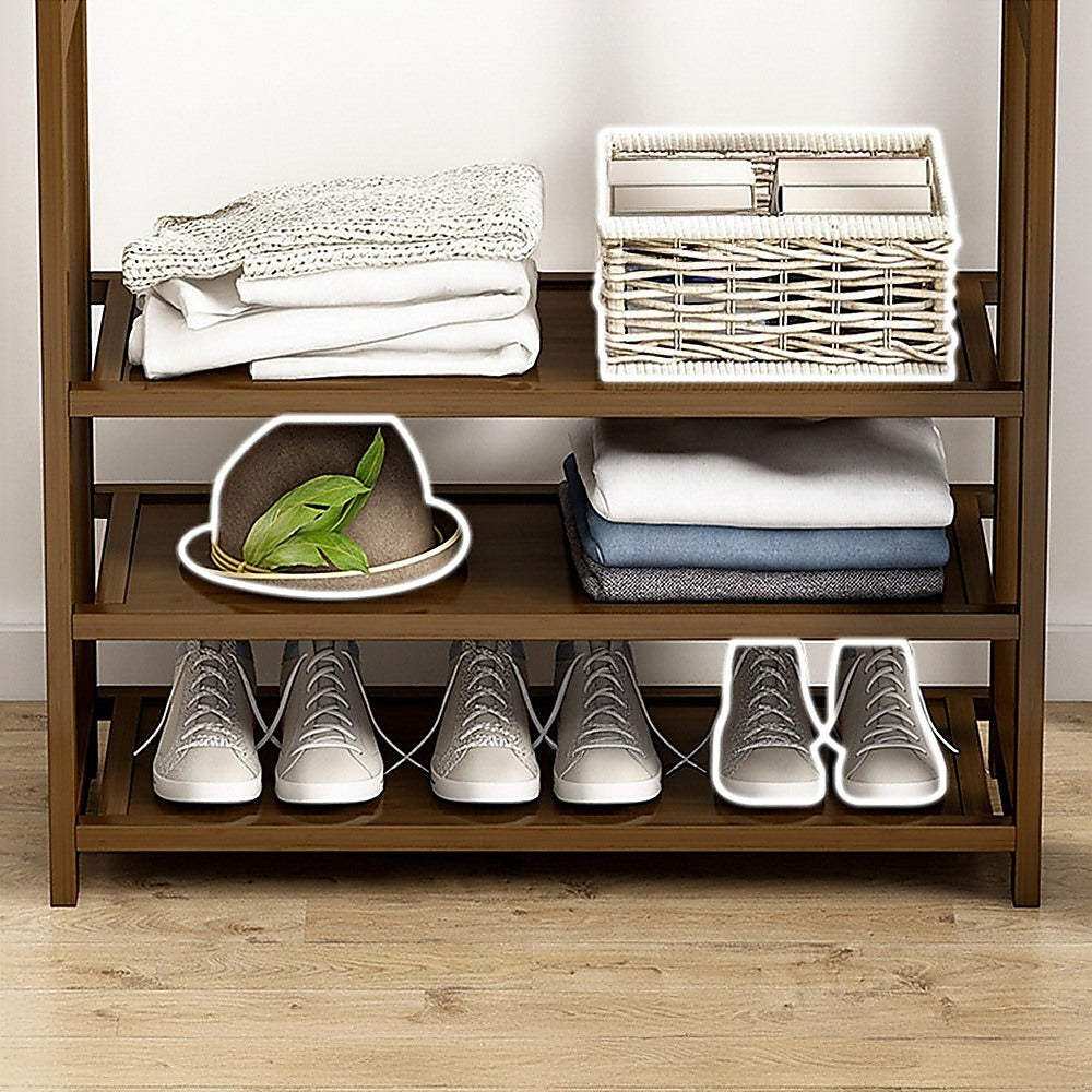 Elegant Bamboo Portable Clothes Rack and Hanger