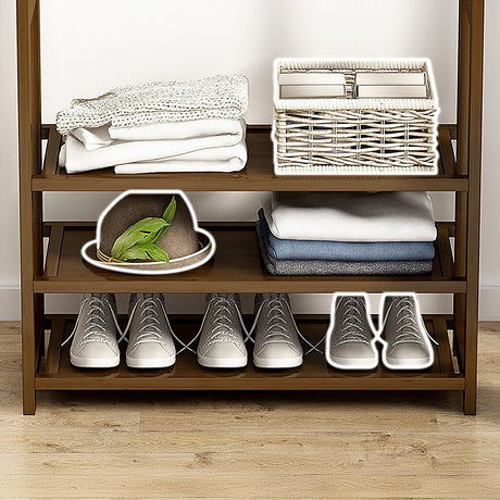 Elegant Bamboo Portable Clothes Rack and Hanger