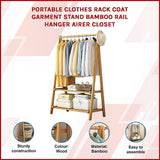 Eco-Friendly Bamboo Portable Clothing Rack