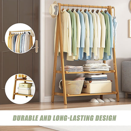Eco-Friendly Bamboo Portable Clothing Rack
