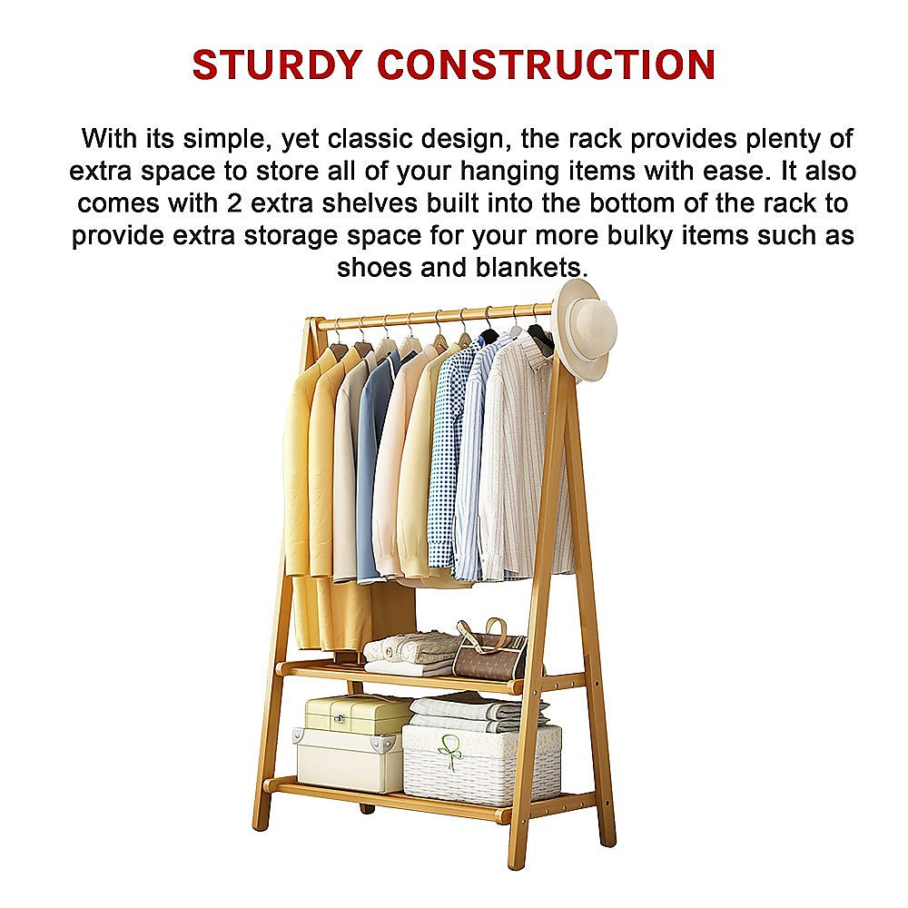 Eco-Friendly Bamboo Portable Clothing Rack