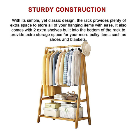 Eco-Friendly Bamboo Portable Clothing Rack