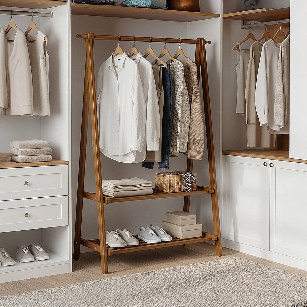 Iznatoraf Bamboo Clothes Rack, Coat and Garment Stand