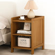 Bamboo Bedside Table Nightstand with Storage — Bedroom and Sofa Side Stand — Allure Home Collections