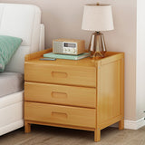 Bamboo Bedside Table Nightstand with 3 Drawers and Waterproof Surface — Allure Home Collections