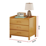 Bamboo Bedside Table Nightstand with 3 Drawers and Waterproof Surface — Allure Home Collections