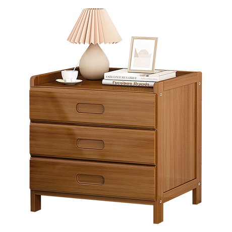 Bamboo Bedside Table Nightstand with 3 Drawers and Waterproof Surface — Allure Home Collections
