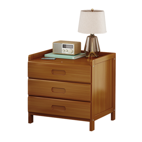 Bamboo Bedside Table Nightstand with 3 Drawers and Waterproof Surface — Allure Home Collections