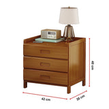 Bamboo Bedside Table Nightstand with 3 Drawers and Waterproof Surface — Allure Home Collections