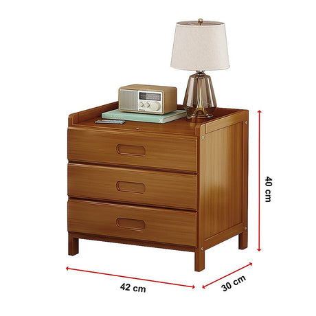 Bamboo Bedside Table Nightstand with 3 Drawers and Waterproof Surface — Allure Home Collections